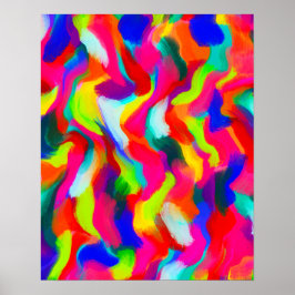 はっきりしたカラフル抽象芸術絵画色 ポスター