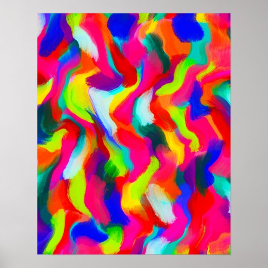 はっきりしたカラフル抽象芸術絵画色 ポスター (正面)