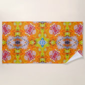 はっきりしたカラフル抽象芸術 ビーチタオル (正面)