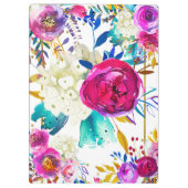 はっきりしたカラフル明モダンフローラパーソナライズされた クリップボード (裏面)