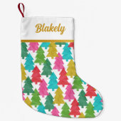 はっきりしたカラフル紙パーソナライズされた スモールクリスマスストッキング (正面)