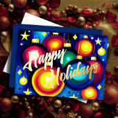 はっきりしたカラフル色彩の鮮やかオーナメントレトロ 箔シーズンカード