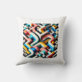 はっきりしたカラフル3D幾何抽象芸術 クッション (裏面)