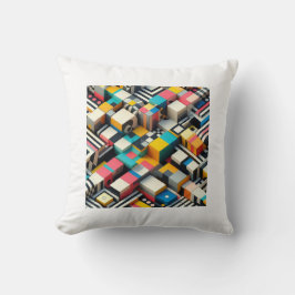 はっきりしたカラフル3D幾何抽象芸術 クッション