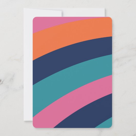 はっきりしたカラフル6歳の誕生日6歳はVibe groovyである 招待状 (裏面)