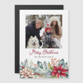 はっきりしたカラフルChristmas Pointsettias Family写真 (正面/裏面)