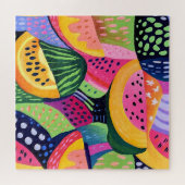 はっきりしたカラフルMelon Summer Fruits絵を描 ジグソーパズル (横)
