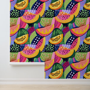 はっきりしたカラフルMelon Summer Fruits絵を描 壁紙