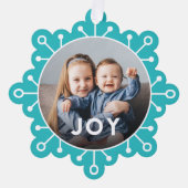 はっきりしたカラフルSnowflake Joy Photo Chrimas オーナメントカード (正面)