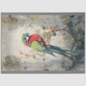 はっきりしたカラフルSteampunk鳥ギアJ7Rデコページ 薄葉紙 (正面)