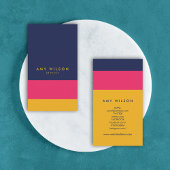 はっきりしたカラー鮮やかブロック縦ソーシャルメディア 名刺