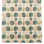 はっきりしたカリブのBoho Buttercream シャワーカーテン (正面)