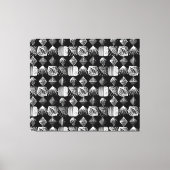 はっきりしたカリブのTribal Mudcloth – 白黒 キャンバスプリント (正面)