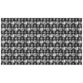 はっきりしたカリブのTribal Mudcloth – 白黒 テーブルクロス (正面(横))