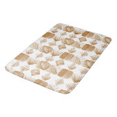 はっきりしたカリブのTribal Mudcloth:金ゴールド、白 バスマット (アングル)