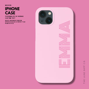 はっきりしたガーリーモダンPink Monogram名 iPhone 13ケース