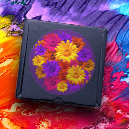 はっきりしたガーリー花カッコいいおもしろいガーリー80 ラウンドシール