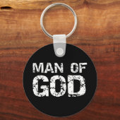 はっきりしたキリスト教引用文男性へ信仰ことわざギフトマン キーホルダー (正面)