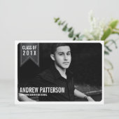 はっきりしたクラシックバナー卒業写真のお知らせ 招待状 (スタンド正面)