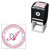 はっきりしたクラシックScript Monogramラウンド差出人住所 セルフインキングスタンプ (インサイチュ)