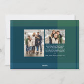 はっきりしたクリスマスのプシンプルライド海軍の緑の写真 シーズンカード (裏面)