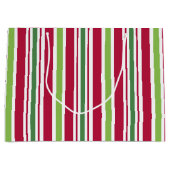 はっきりしたクリスマスストライプ抱き枕 ラージペーパーバッグ (正面)