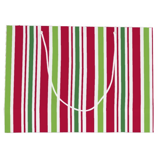 はっきりしたクリスマスストライプ抱き枕 ラージペーパーバッグ (裏面)