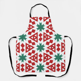 はっきりしたクリスマス抽象芸術北欧の木とリース エプロン