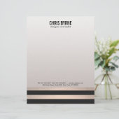 はっきりしたクールモダン黒とバラ金ゴールドストライプの レターヘッド (スタンド正面)