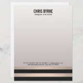 はっきりしたクールモダン黒とバラ金ゴールドストライプの レターヘッド (正面/裏面)