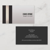 はっきりしたクールモダン黒とバラ金ゴールドストライプの 名刺 (正面/裏面)