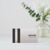 はっきりしたクールモダン黒とバラ金ゴールドストライプの 名刺 (スタンド正面)