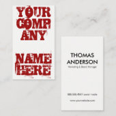 はっきりしたグランジ赤 名刺 (正面/裏面)