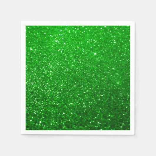 はっきりしたグリッターの背景 – 緑 スタンダードカクテルナプキン (正面)