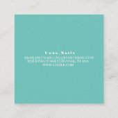 はっきりしたグリッターフェイクティール（緑がかった色）金ゴールドメイクアップアーティスト爪、 ネイル スクエア名刺 (裏面)