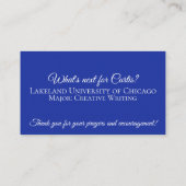 はっきりしたコンテンポラリーモダン任意の色 コーリングカード (裏面)