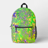 はっきりしたサイケデリックファンキーカラフル酸飛脚フラクタル プリントバックパック (正面)
