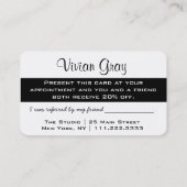 はっきりしたサロン紹介カード – カットカラースタイルの繰り返し 紹介カード (裏面)