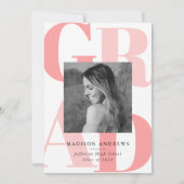 はっきりしたサンゴ |写真卒業パーティー 招待状 (正面)