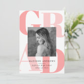 はっきりしたサンゴ |写真卒業パーティー 招待状 (スタンド正面)