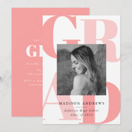 はっきりしたサンゴ |写真卒業パーティー 招待状