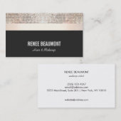 はっきりしたシックモダンシークイン金ゴールドとブラックストライプの 名刺 (正面/裏面)