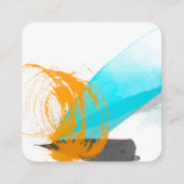 はっきりしたシックモダン抽象芸術ア絵を描デザイン スクエア名刺 (裏面)