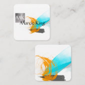 はっきりしたシックモダン抽象芸術ア絵を描デザイン スクエア名刺 (正面/裏面)