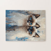 はっきりしたシャム絵を描猫 ジグソーパズル (横)