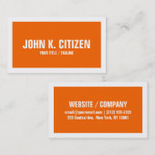 はっきりしたシンプルオレンジと白縁どの名刺 名刺 (正面/裏面)