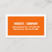 はっきりしたシンプルオレンジと白縁どの名刺 名刺 (裏面)