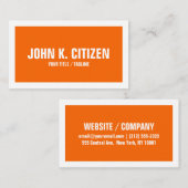はっきりしたシンプルオレンジと白縁どの名刺 名刺 (正面/裏面)