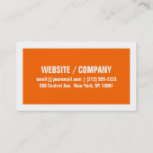 はっきりしたシンプルオレンジと白縁どの名刺 名刺 (裏面)