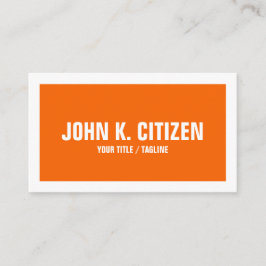 はっきりしたシンプルオレンジと白縁どの名刺 名刺
